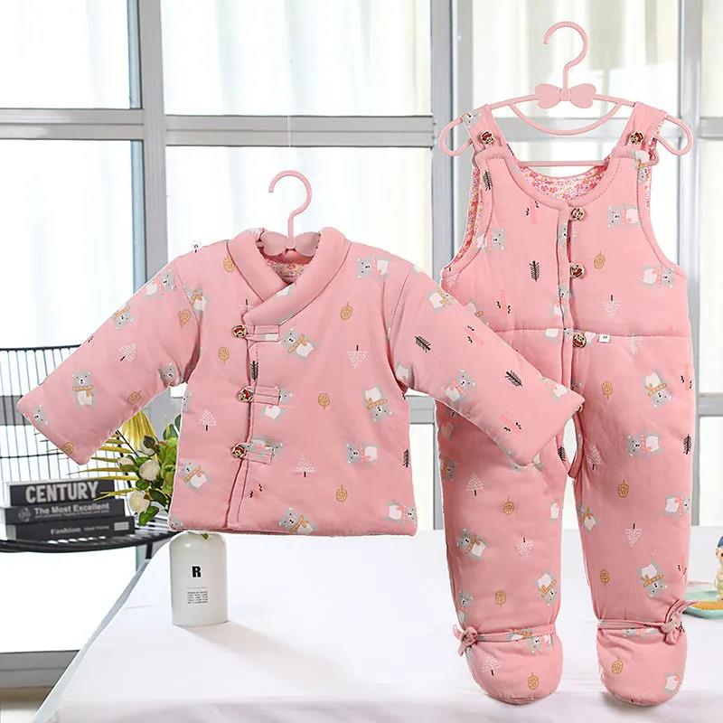Baby Handmade Cotton-padded Clothes Foot Fall/winter Children's Cotton-padded Jacket Newborn with Feet Cotton-padded Jacket Boys and Girls