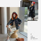 Winter Women's Clothing Bright Face Down Cotton Jacket Casual Fashion Embossed Winter Women's Clothing Short Disposable Waterproof Jacket