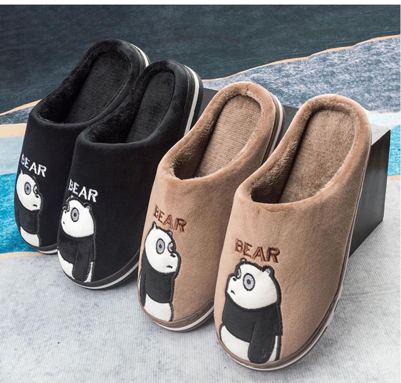 Home Slippers Women Winter Slippers Thick Fleece Warm Cotton Shoes Men Plus Size Non Slip Slippers