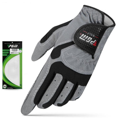 Men's Golf Gloves Single Left and Right Hand Optional with Non-slip Particles Breathable Microfiber Cloth Gloves