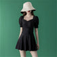 Black Swimsuit Women Summer Cover Belly Slimming Beach Beach Skirt Ladies One-piece Swimsuit Skirt Swimsuit Sweet and Sexy