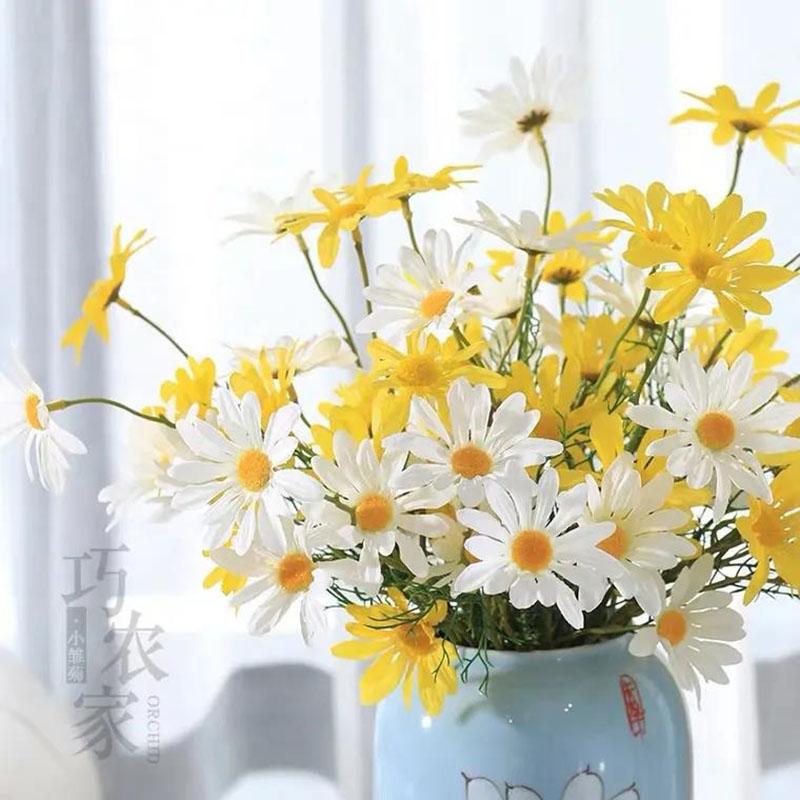 Simulation Flower Small Daisy Chamomile Fake Flower Photo Photography Photo Props Living Room Decoration Decorative Flower