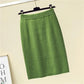 Short Knit Skirt Thread Back Slit Knit Skirt Winter Korean Style High Waist Bag Hip Skirt Female Wool Short Skirt One-step Skirt