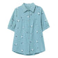 Pure Cotton Large Size Shirt Women's Loose Western Style Sleeve T-shirt Summer Middle-aged Mother's Top