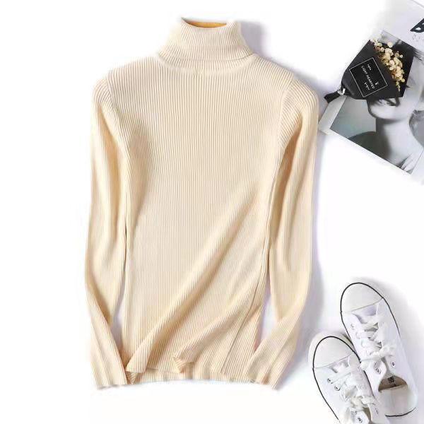 Women's Sweater Thickened Turtleneck Warm Autumn and Winter Knitted Women's Stretch Soft Pullover