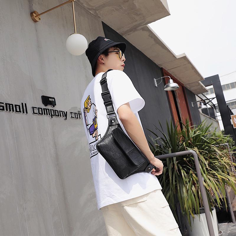 Waist Bag Men's Black Large-capacity Waterproof Shoulder Bag Outdoor Riding Sports Messenger Bag