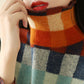 Gorgeous Colorful Checkerboard Knitted Sweater Women Autumn and Winter High-necked Lazy and Thin Outer Wear Plaid Sweater Women