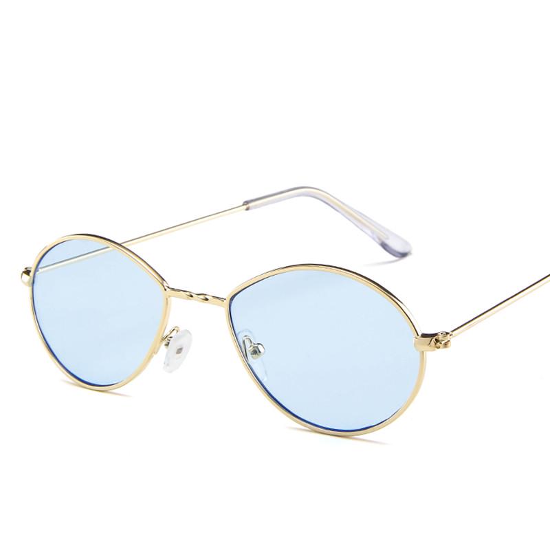 small oval sunglasses women retro red eyewear vintage glasses gold metal frame mirror points vintage
