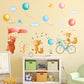 Kindergarten boy baby room wall decoration small animal stickers music symbol color balloon sticker