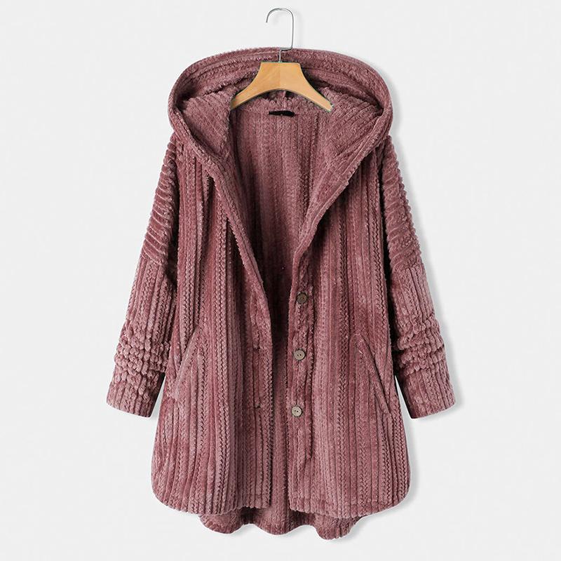 Autumn Winter Women Jackets Solid Casual Plus Size Hooded Parkas Thick Warm Long Trench Coat Plush Loose Ladies Clothes