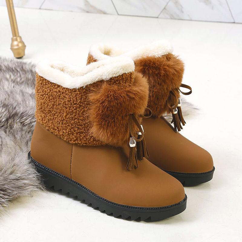 Snow Boots Female Autumn and Winter Korean Wild Student Cotton Shoes Short Tube Plus Velvet Thick Warm Fashion Boots