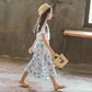 Girls Summer Dress Girls Skirt Pants Suit Medium and Large Children's Short-sleeved Wide-leg Pants Casual Two-piece Suit