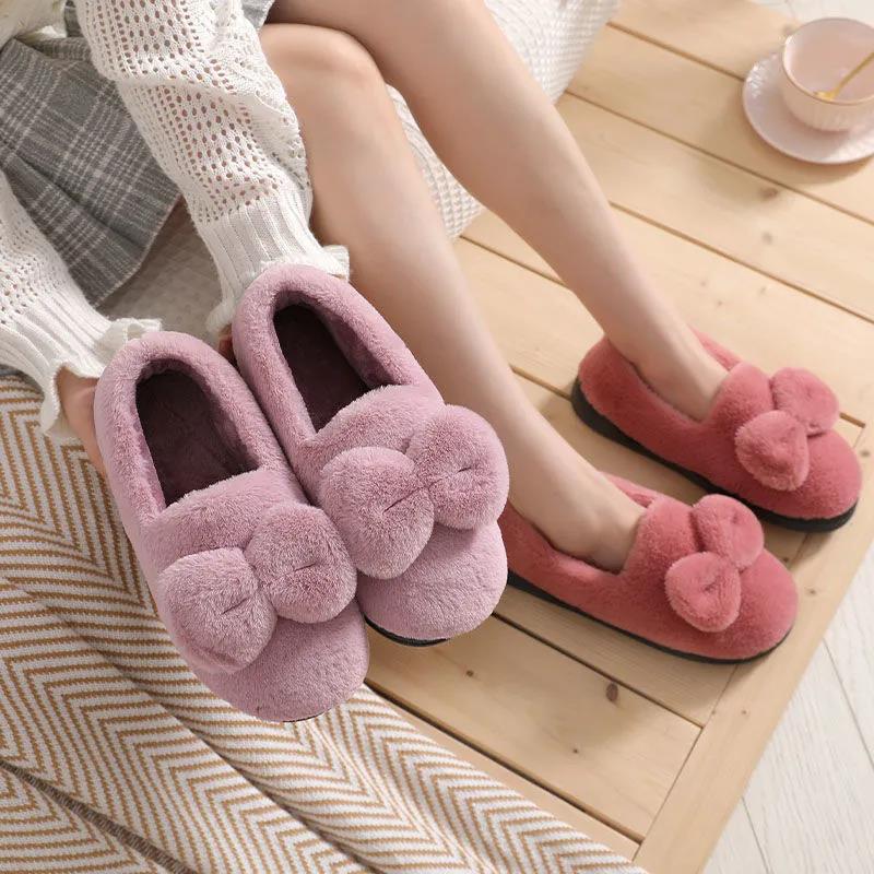 Autumn and Winter Cotton Slippers Women's Bag with Indoor Thick Bottom Non-slip Cute Warm Shoes