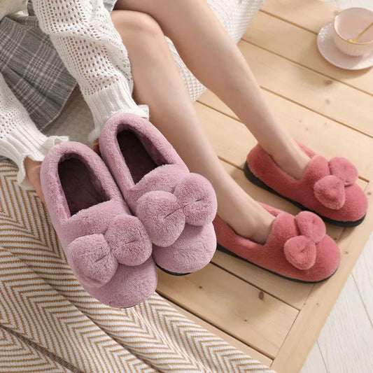 Autumn and Winter Cotton Slippers Women's Bag with Indoor Thick Bottom Non-slip Cute Warm Shoes