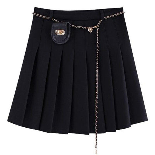 Pleated Skirt Women Spring and Autumn Thin All-match High-waisted Short Skirt A-line Skirt Short Skirt