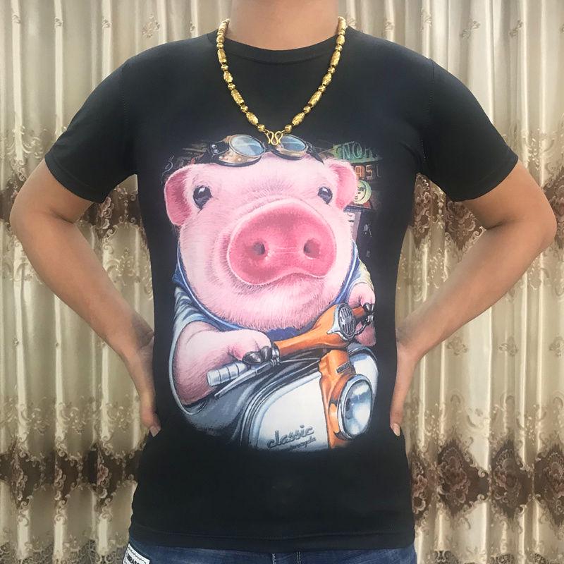 Short-sleeved T-shirt large size men's clothing summer 3D digital printing T-shirt male personality