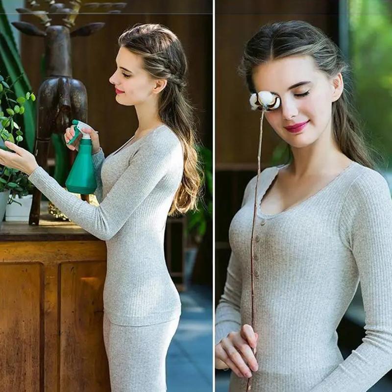 Women Winter Thermal Underwear O-neck Female Autumn Tight Suit Windproof Soft Lining Long Sleeve High Elasticity Slim Multiple colors available