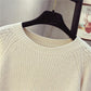 Autumn and Winter Fresh Style Bottoming Shirt Loose Knit Round Neck Jacket Fashion All-match Female Top