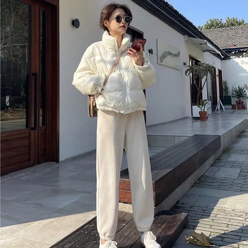Autumn and Winter Trousers Women's Loose and Thin Fashion Trend Wild Plus Velvet Harlan Leisure Sports Trousers