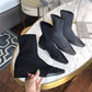 Autumn Winter Wool Knit Elastic Socks Boots Tube Thin Boots Pointed Thick Short Boots Single Boots