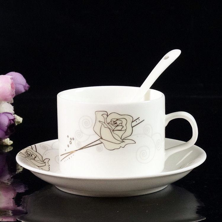 Coffee Cup British Ceramics Afternoon Tea Cup European Elegant Bone China Cup Dish Spoon
