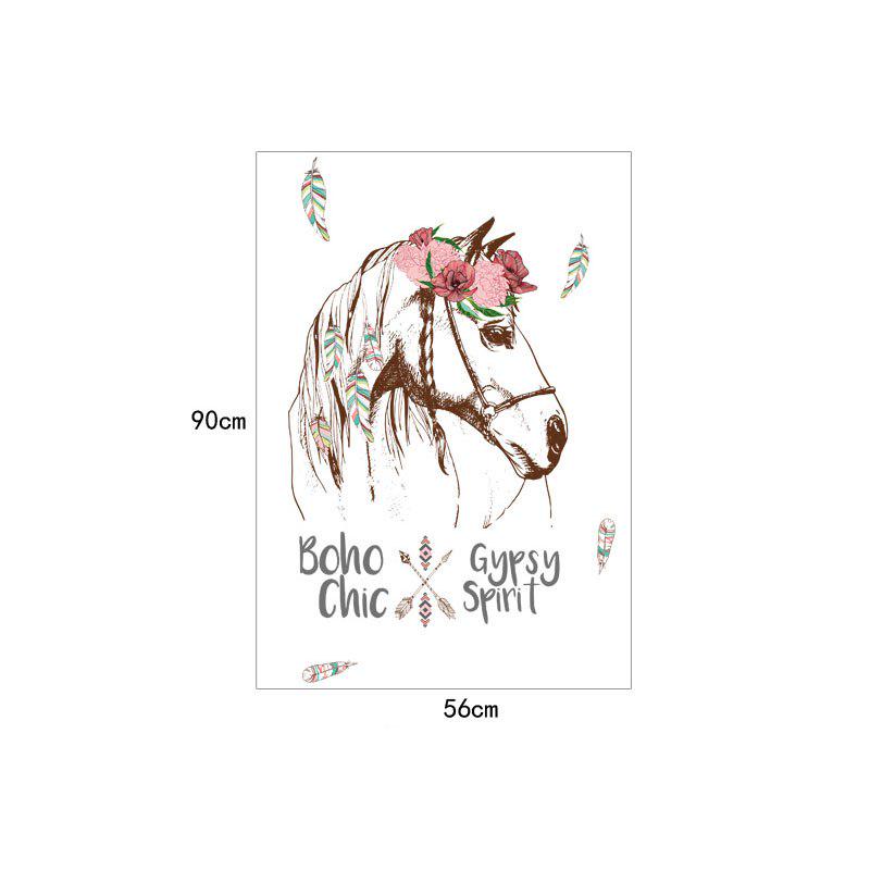 [Wall sticker ]Cartoon Horse Head Wall Decoration Art Decals For Kids Rooms Nursery Children 'S Wall