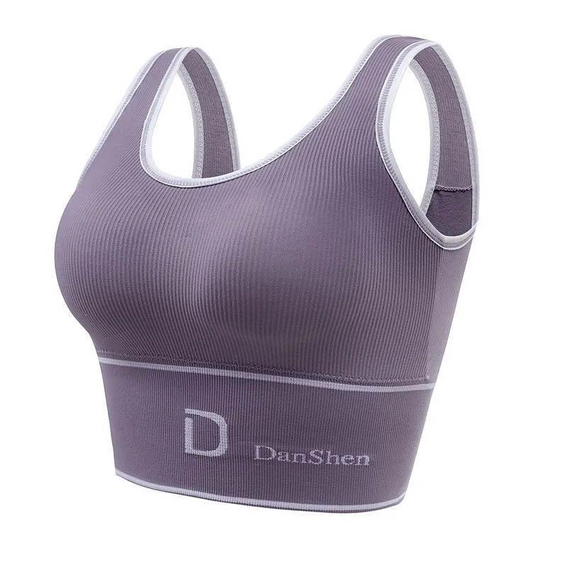 Women's Underwireless Underwear Fitness Underwear Breathable Sports Bra Shockproof Medium Strength Support Shaping Anti-Sagging Bra
