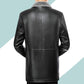 Men's Fur and Velvet Thick Coat Middle-aged Men's Winter Dad Outfit