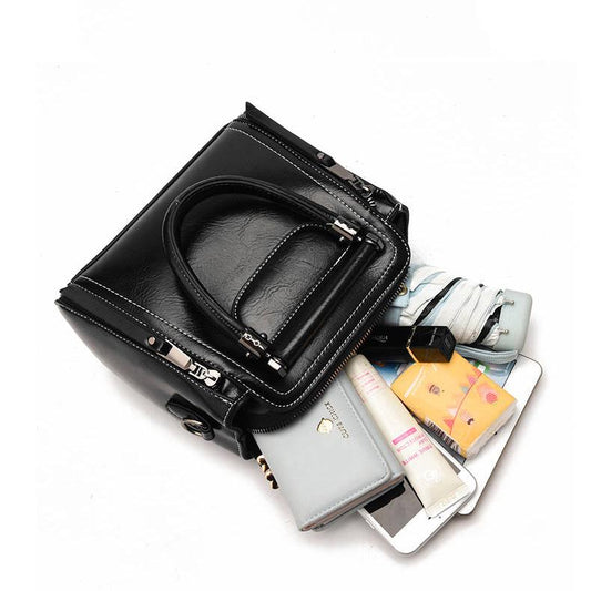 Woman bag European and American Shoulder Handbag Trendy wild Patent leather bag Genuine Leather