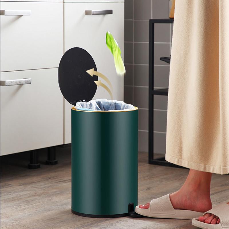 Trash Can Large Capacity Stainless Steel Foot-operated Household Kitchen Bedroom Light Luxury Style Net Red Bathroom with Lid Deodorant