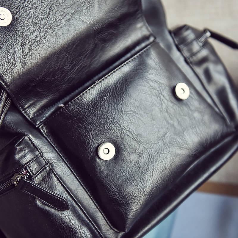 Male Fashion Casual Bag Men Women Waterproof Backpack for Travel PU Leather Backpacks Laptop Bookbag