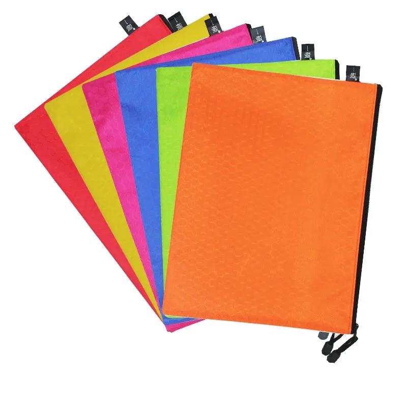 Five-color Mixed Thick A4 Ball Pattern Zipper Bag Document Bag Waterproof Canvas Information Bag