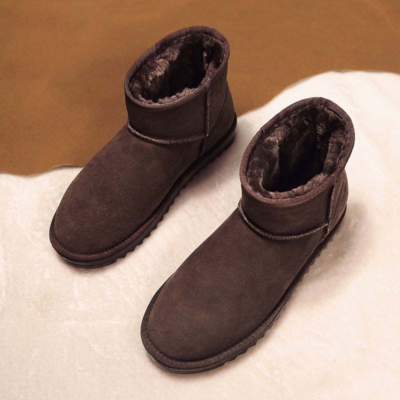 Leather Snow Boots Men's Thick Winter Men's Shoes Snow Cotton Shoes Large Size Anti-skating Shoes