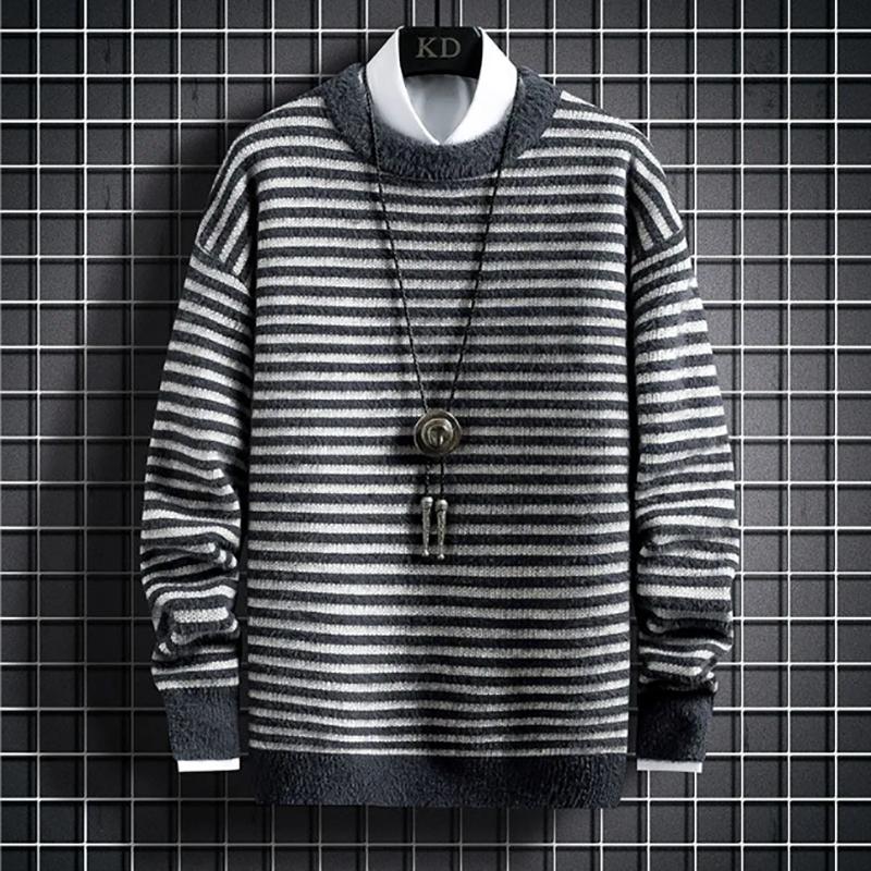 Plus Velvet Turtleneck Sweatshirts Men Fashion Plus Fat Loose Knit Warm Sweater Trendy Mens Sweaters