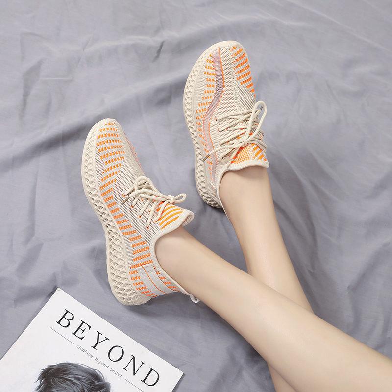 Women's Summer Breathable Flying Woven Sports Shoes Running Casual Shoes Students Korean Version All-match