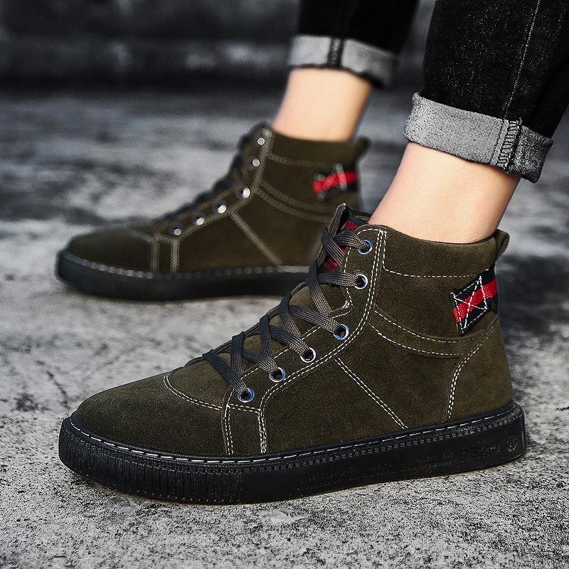 Autumn Early Winter Men's Boots Split Leather Men Ankle Boots Outdoor Men Leather Boots Men Shoes
