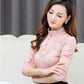 Autumn and Winter Plus Velvet Thick Lace Shirt Warm Bottoming Shirt T-shirt Long-sleeved Shirt Top