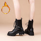 Autumn and Winter Martin Boots Belt Buckle Short Boots British Shoes Snow Boots Plus Velvet Warm Cotton Boots Motorcycle Shoes