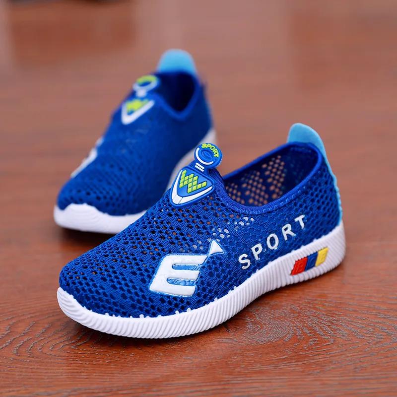 Children's Summer Light Shoes Big Boys and Girls Anti-slip Mesh Casual Shoes Soft Sole Flat Hollow Out Sport Shoes