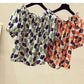 One-shoulder Top Women's Short-sleeved Loose-fitting Belly Slimming Women's Blouse Floral Chiffon Shirt Top Women's Off-shoulder Chiffon Shirt