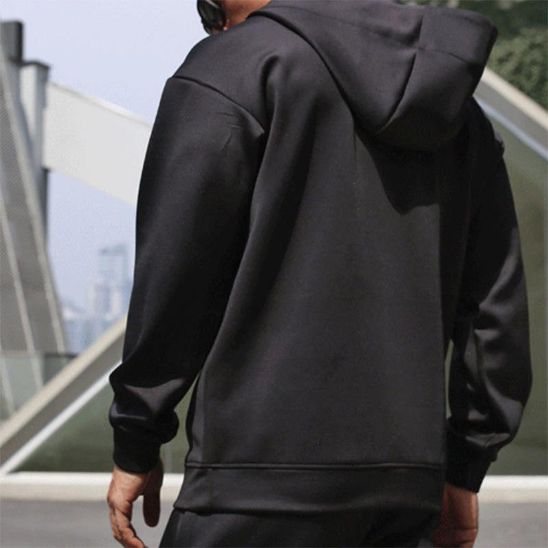 Men's Top Pullover Sports Sweater Young Men's Solid Color Jacket Running Fitness Clothes Trend