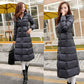 Women's Padded Down Jacket Long Over-the-knee Over-length Slim Hooded Plus Size Winter Jacket