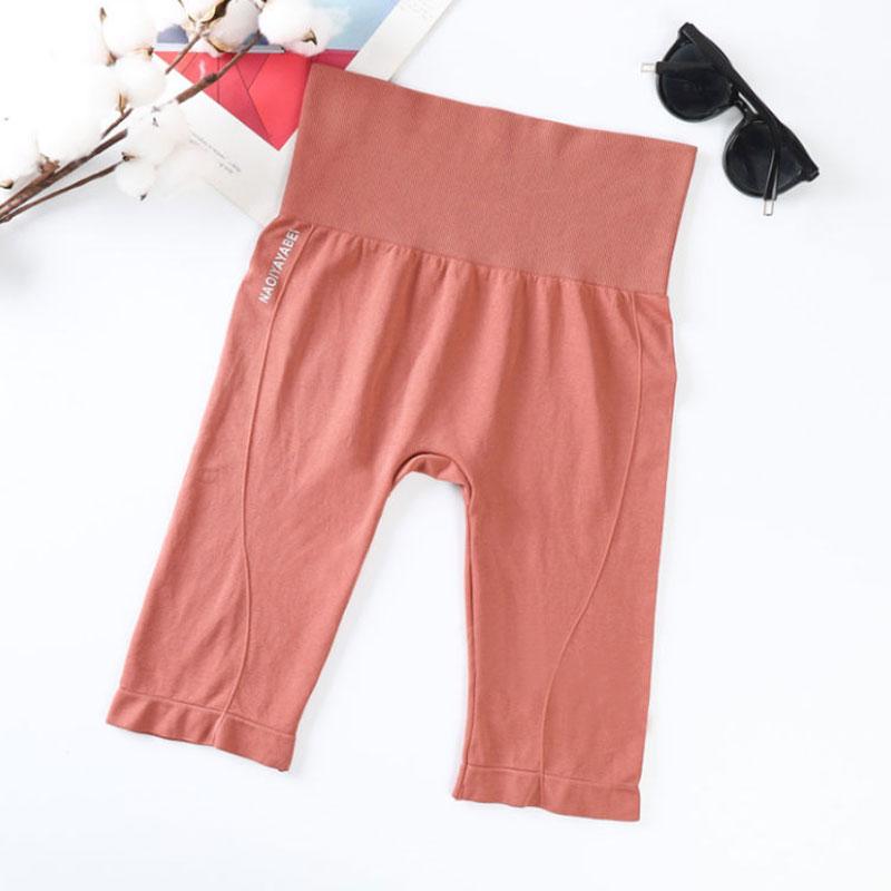 High-waisted Nude Yoga Fitness Sports Pants Women's Hip-lifting Abdomen Shaping Tight Elastic Running Outwear Shorts Summer Leggings