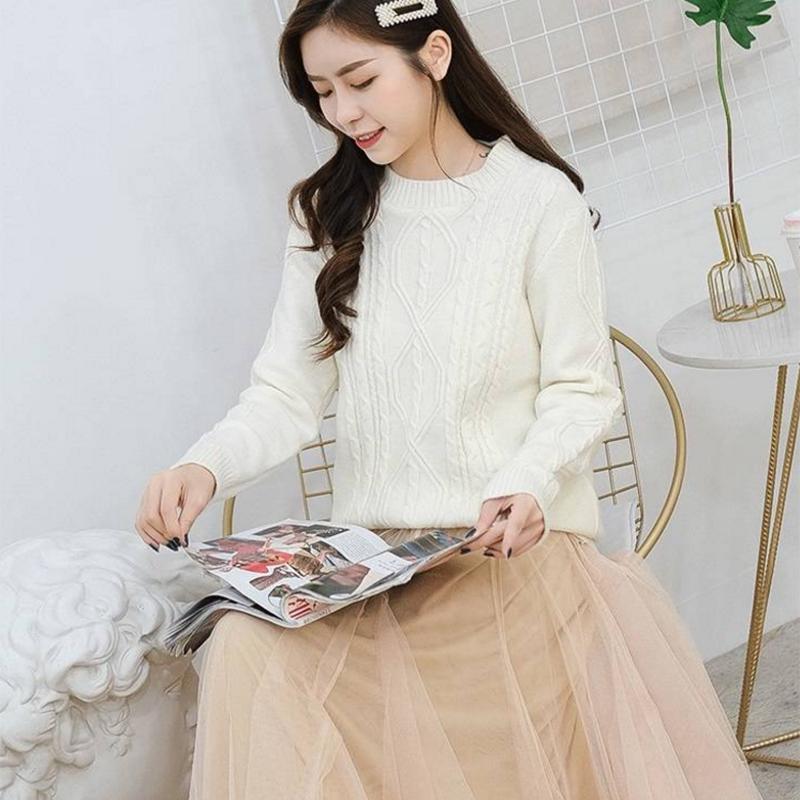 Women Winter Lazy Wind Round Neck Thick Sweater CoatNew  Loose Sweater Women's Sleeve