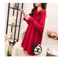 Pofulove Net Red Mid-length Loose Doll Collar Sweater Small Fresh Pretty Fairy Pullover Sweater