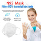 40PCS KN95 Mask 4 Layers Non-Woven KN95 Face Mask Anti-fog Haze Dustproof PM2.5 Protective Masks