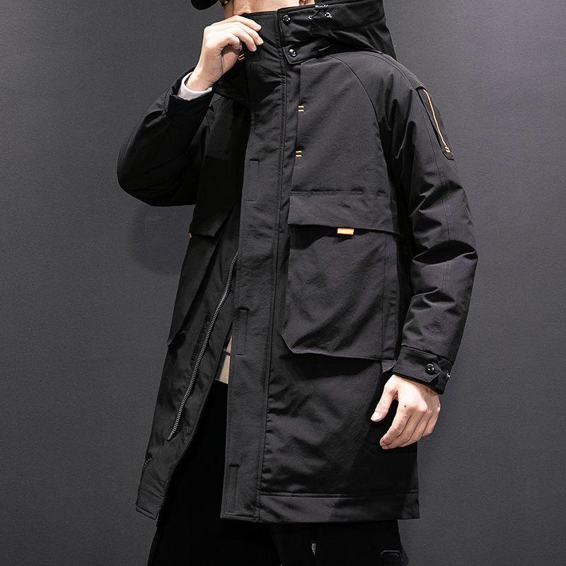 2021 Winter New Men's Hooded Down Jacket Casual Mid-length Trend Thick Warm Jacket