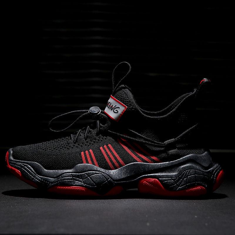 Men Breathable Flying Woven Sneakers Comfortable Light Mesh Running Casual Shoe Fitness Sport Shoes