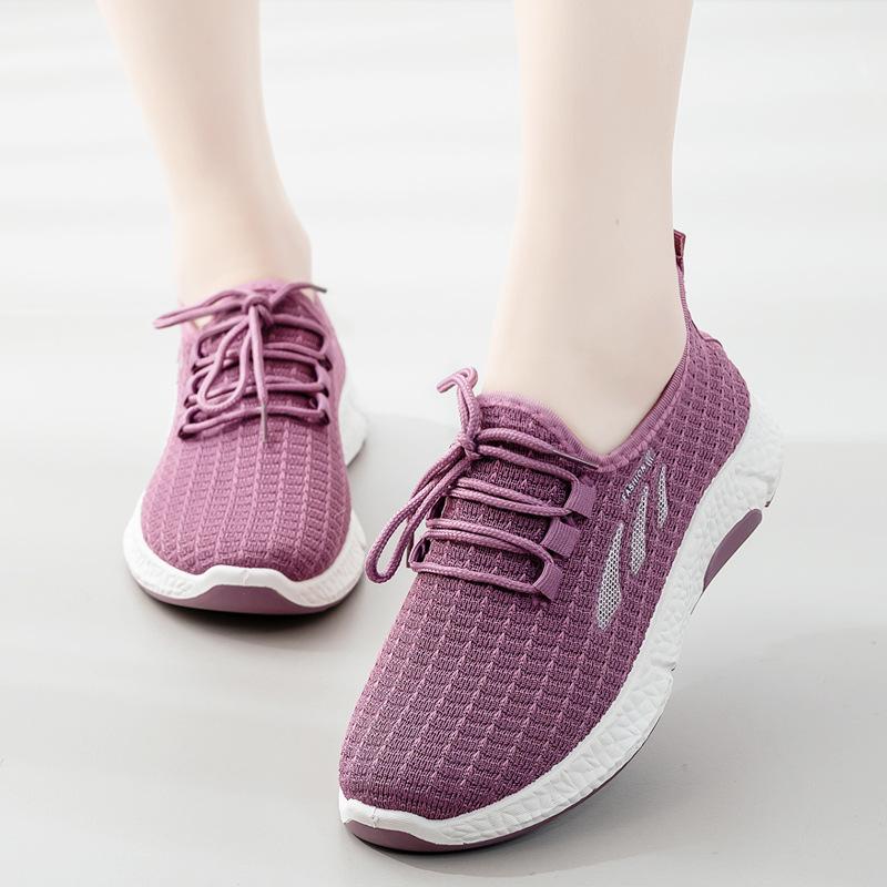 Ladies Sports Flying Knit Comfortable Shoes Summer Breathable Sneakers