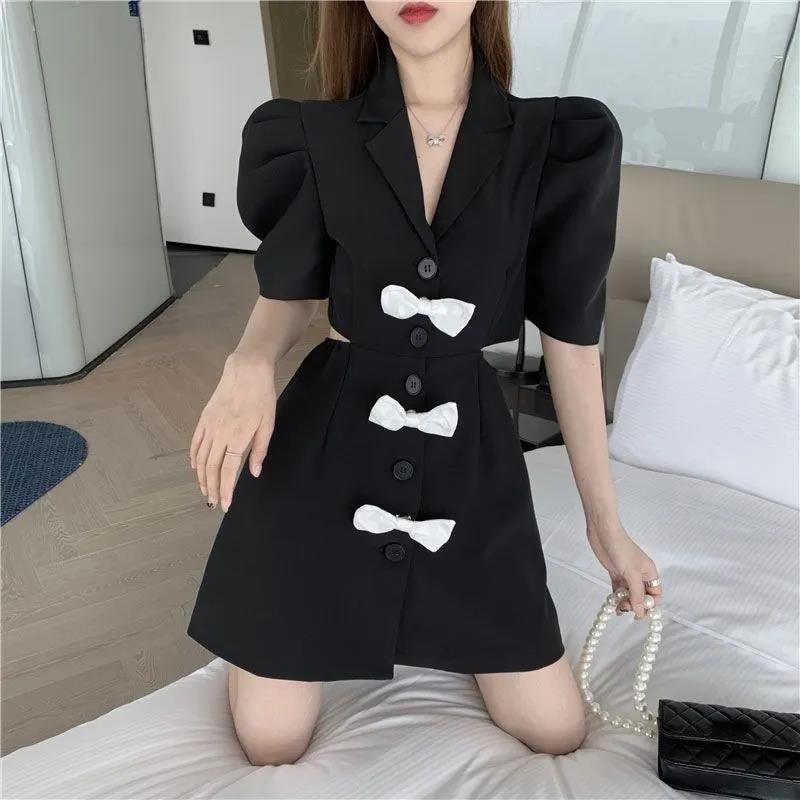 Bow Knot Waistless Suit Dress Women's New Temperament Fashion Waist-slung Royal Sister Style A-line Skirt Ladies Casual Suit Skirt